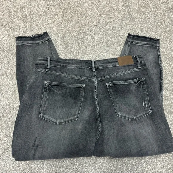 Judy Blue Skinny Fit Jeans Womens 22W Gray Hi Rise Distressed Tapered Stretch - Picture 8 of 9